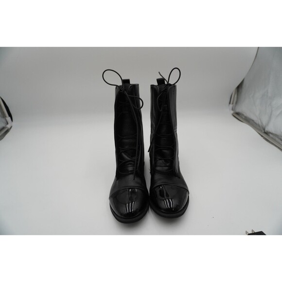 AMAZIDEAL Women's Leather Lace-up Military Flat Mid-Calf Boots. Round Toe. Sz 39 - Picture 3 of 8